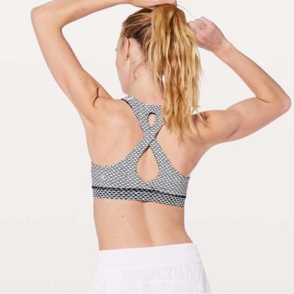Lululemon | Women’s Time To Sweat Bra Sports Athletic Work-Out Black & White 6 - Picture 1 of 9